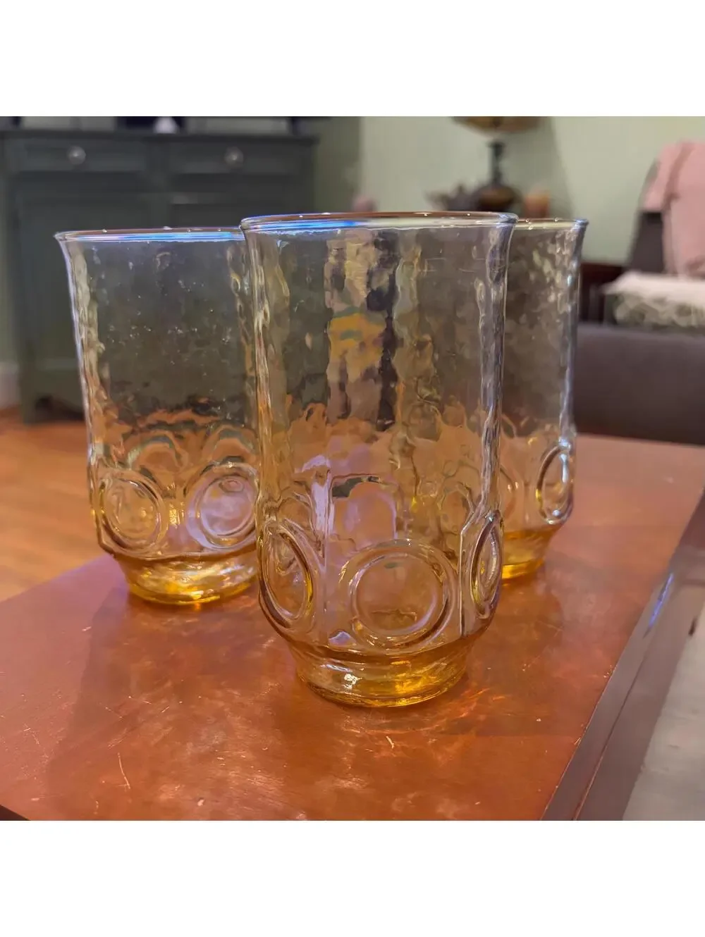 Anchor Hocking Heritage Hill Amber Glass Tumblers - set of three (3)